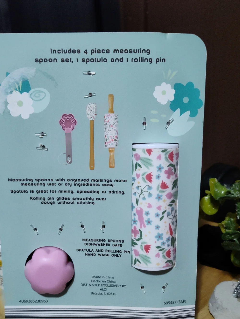 Crofton Floral Pink Baking Tool Set - 6 Piece